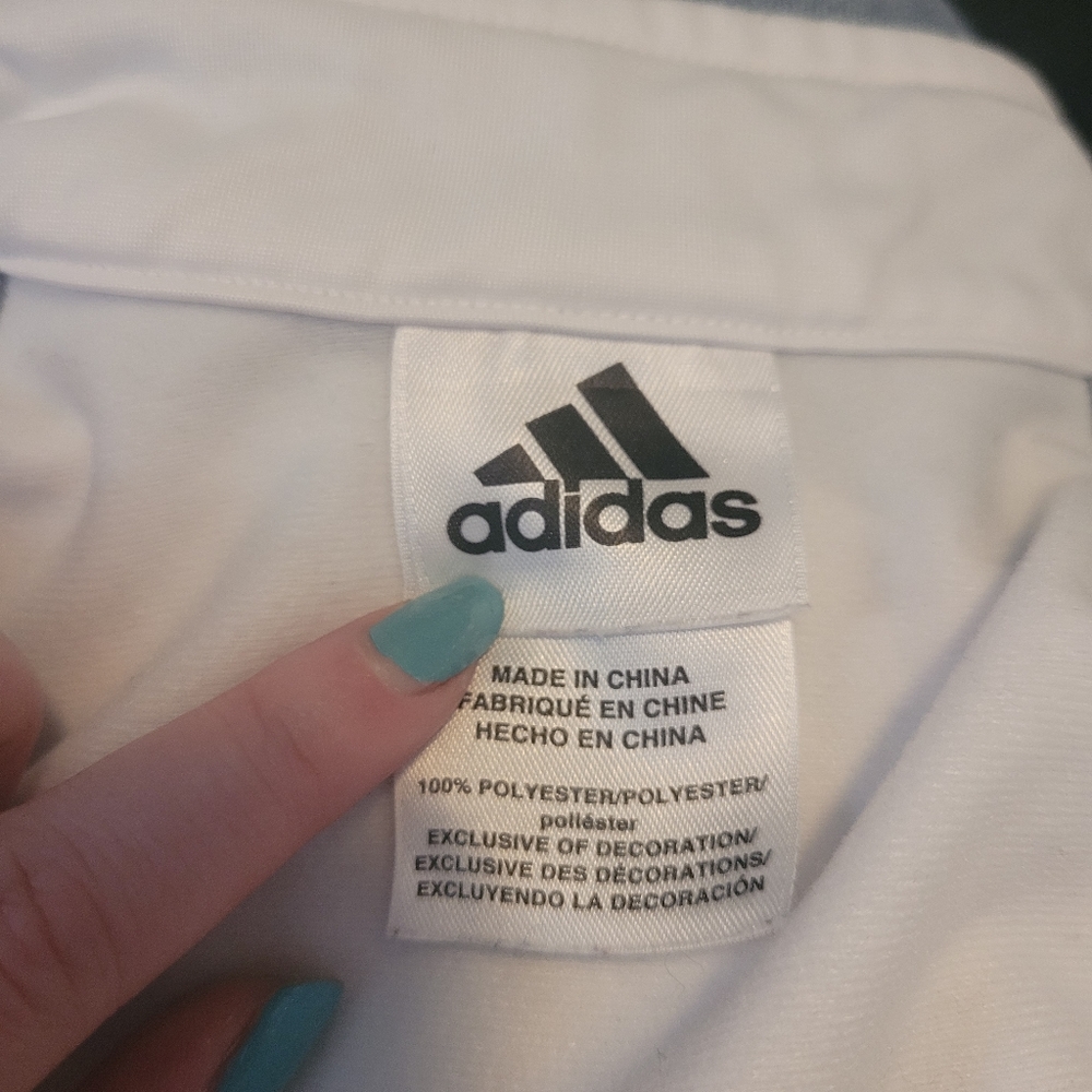Adidas White Ruffle Bottom Zip-Up Jacket - Picture 5 of 8